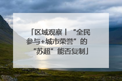 区域观察丨“全民参与+城市荣誉”的“苏超”能否复制