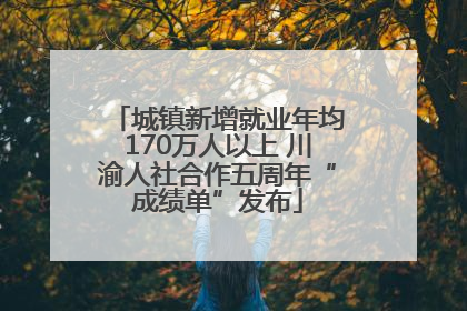 城镇新增就业年均170万人以上 川渝人社合作五周年“成绩单”发布