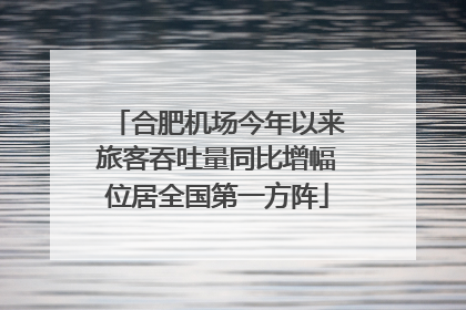 合肥机场今年以来旅客吞吐量同比增幅位居全国第一方阵