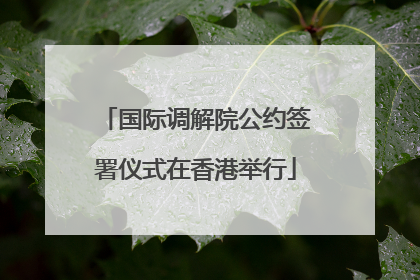 国际调解院公约签署仪式在香港举行