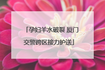 孕妇羊水破裂 厦门交警跨区接力护送