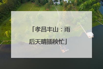 孝昌丰山：雨后天晴插秧忙