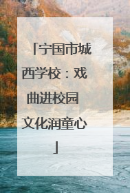 宁国市城西学校：戏曲进校园 文化润童心