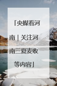 央媒看河南｜关注河南三夏麦收等内容