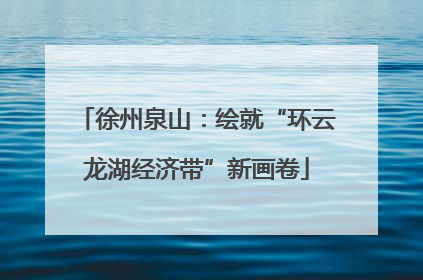 徐州泉山：绘就“环云龙湖经济带”新画卷