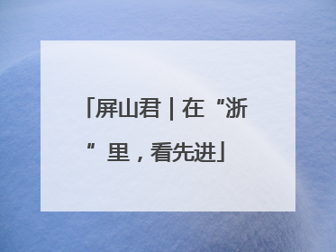 屏山君｜在“浙”里，看先进