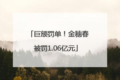 巨额罚单！金穗春被罚1.06亿元
