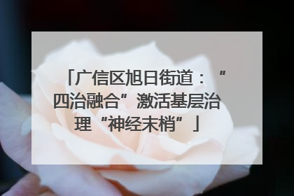 广信区旭日街道：“四治融合”激活基层治理“神经末梢”