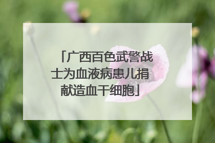广西百色武警战士为血液病患儿捐献造血干细胞
