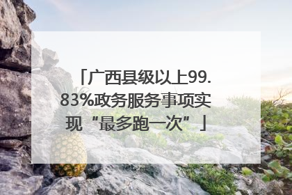 广西县级以上99.83%政务服务事项实现“最多跑一次”