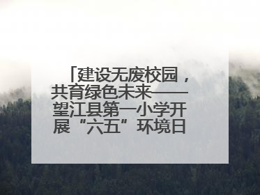 建设无废校园，共育绿色未来——望江县第一小学开展“六五”环境日主题活动