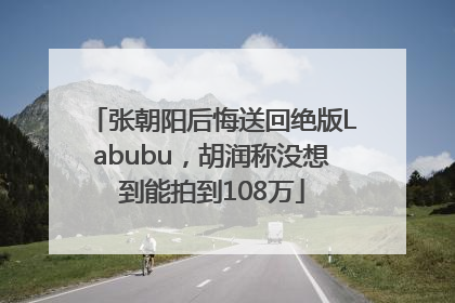 张朝阳后悔送回绝版Labubu，胡润称没想到能拍到108万