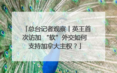 总台记者观察丨英王首次访加 “软”外交如何支持加拿大主权？
