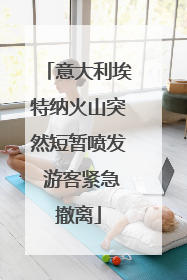 意大利埃特纳火山突然短暂喷发 游客紧急撤离