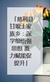 慈利县甘堰土家族乡：深学细悟强思想 蓄力赋能促提升