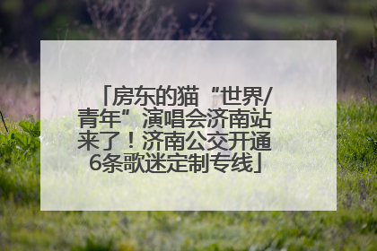 房东的猫“世界/青年”演唱会济南站来了！济南公交开通6条歌迷定制专线