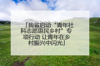 我省启动“青年社科志愿惠民乡村”专项行动 让青年在乡村振兴中闪光