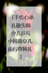 手传心承 礼敬先师 少儿乒乓小将曲阜孔庙行尊师礼
