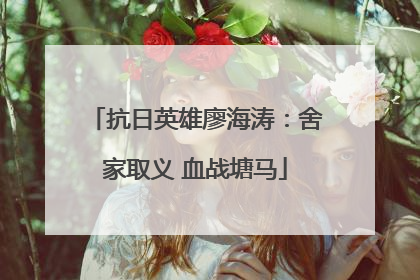 抗日英雄廖海涛：舍家取义 血战塘马