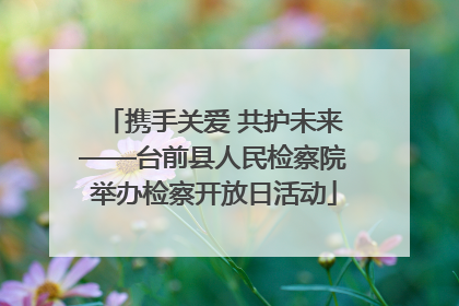 携手关爱 共护未来——台前县人民检察院举办检察开放日活动