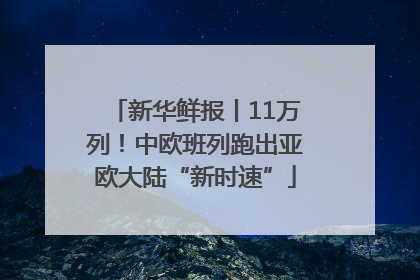 新华鲜报丨11万列！中欧班列跑出亚欧大陆“新时速”
