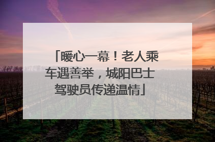 暖心一幕！老人乘车遇善举，城阳巴士驾驶员传递温情