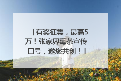 有奖征集，最高5万！张家界莓茶宣传口号，邀您共创！