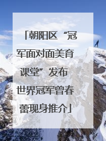 朝阳区“冠军面对面美育课堂”发布 世界冠军曾春蕾现身推介