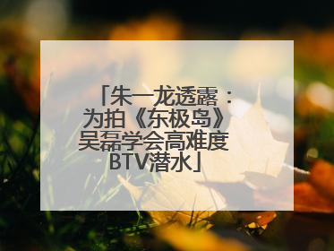 朱一龙透露：为拍《东极岛》吴磊学会高难度BTV潜水