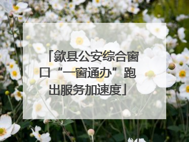 歙县公安综合窗口“一窗通办”跑出服务加速度