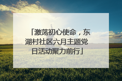激荡初心使命，东湖村社区六月主题党日活动聚力前行