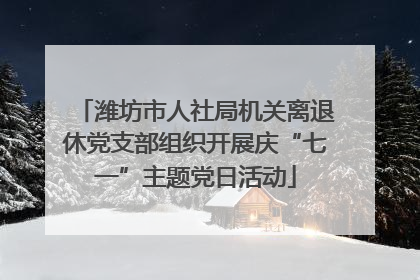 潍坊市人社局机关离退休党支部组织开展庆“七一”主题党日活动