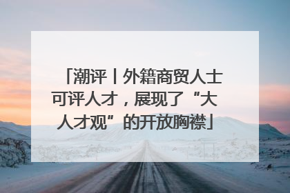 潮评丨外籍商贸人士可评人才，展现了“大人才观”的开放胸襟