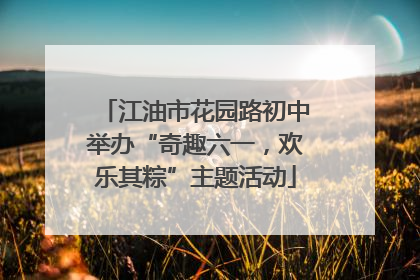 江油市花园路初中举办“奇趣六一，欢乐其粽”主题活动