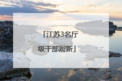 江苏3名厅级干部履新