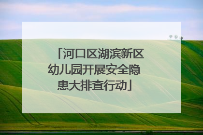 河口区湖滨新区幼儿园开展安全隐患大排查行动
