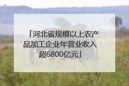 河北省规模以上农产品加工企业年营业收入超6800亿元