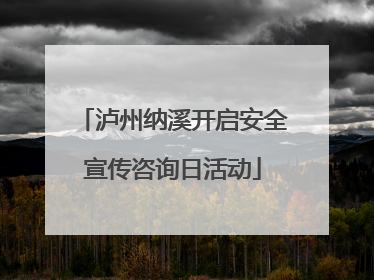 泸州纳溪开启安全宣传咨询日活动