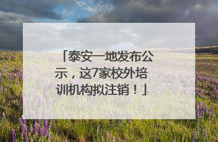 泰安一地发布公示，这7家校外培训机构拟注销！