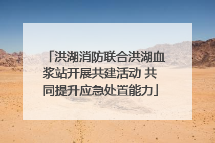 洪湖消防联合洪湖血浆站开展共建活动 共同提升应急处置能力