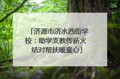 济源市济水西街学校：助学支教传薪火 结对帮扶暖童心