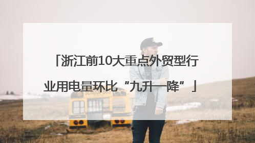 浙江前10大重点外贸型行业用电量环比“九升一降”