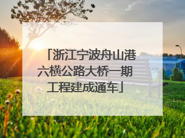 浙江宁波舟山港六横公路大桥一期工程建成通车