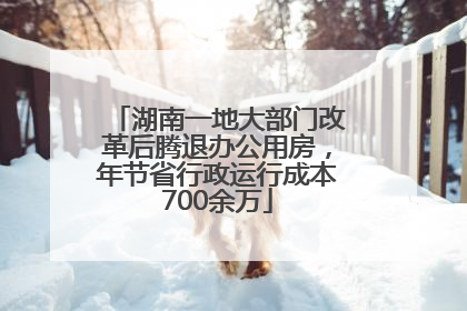 湖南一地大部门改革后腾退办公用房，年节省行政运行成本700余万