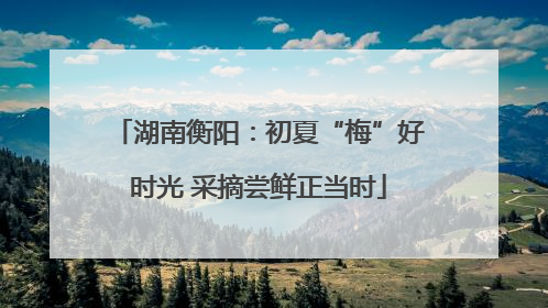 湖南衡阳：初夏“梅”好时光 采摘尝鲜正当时