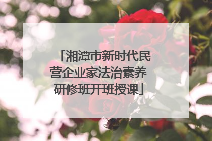 湘潭市新时代民营企业家法治素养研修班开班授课