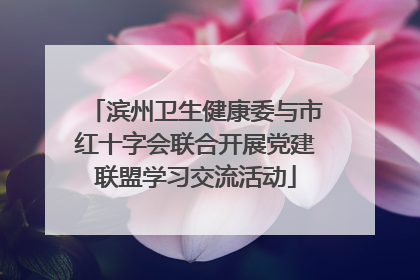 滨州卫生健康委与市红十字会联合开展党建联盟学习交流活动
