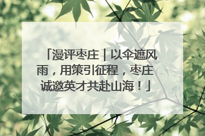 漫评枣庄｜以伞遮风雨，用策引征程，枣庄诚邀英才共赴山海！