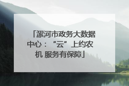 漯河市政务大数据中心：“云”上约农机 服务有保障
