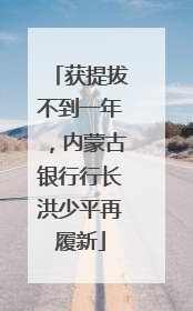 获提拔不到一年，内蒙古银行行长洪少平再履新